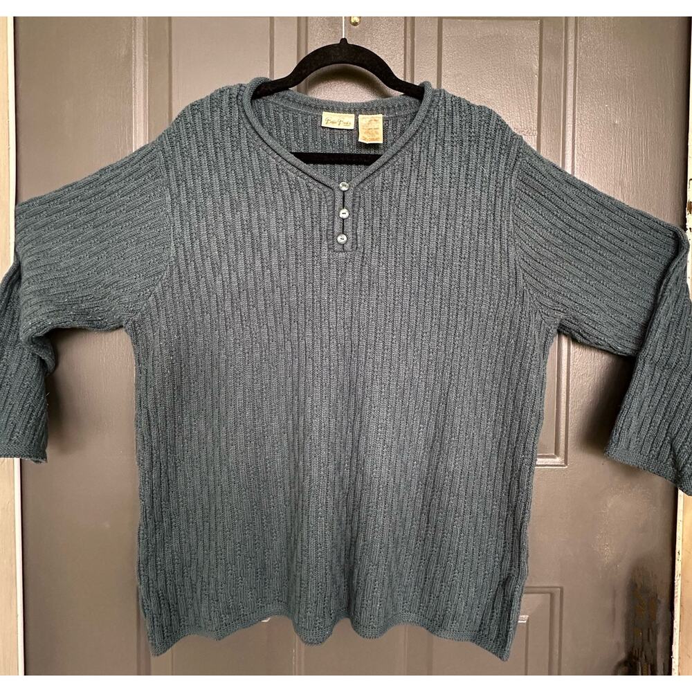 Vintage Bobbie Brooks Woman Cable Knit Button Up Sweater Size 18W/20W Green